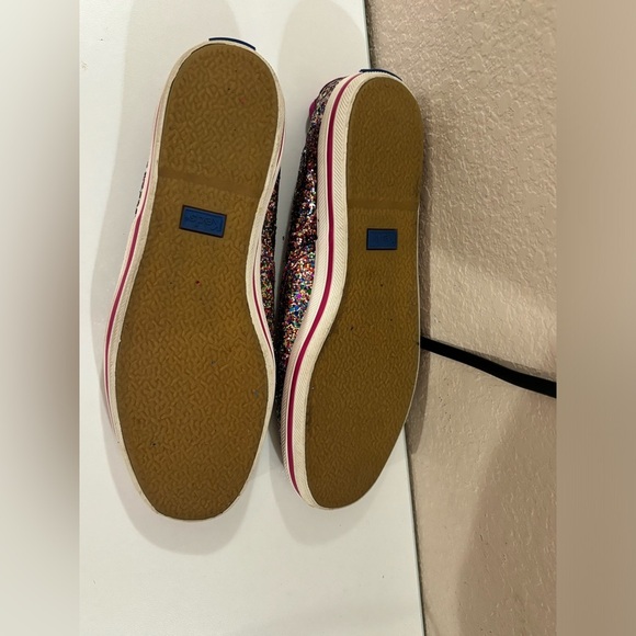 Keds X Kate Spade Fuchsia Multi Color Glitter Ribbon Tie Sneakers 6 - Picture 4 of 9